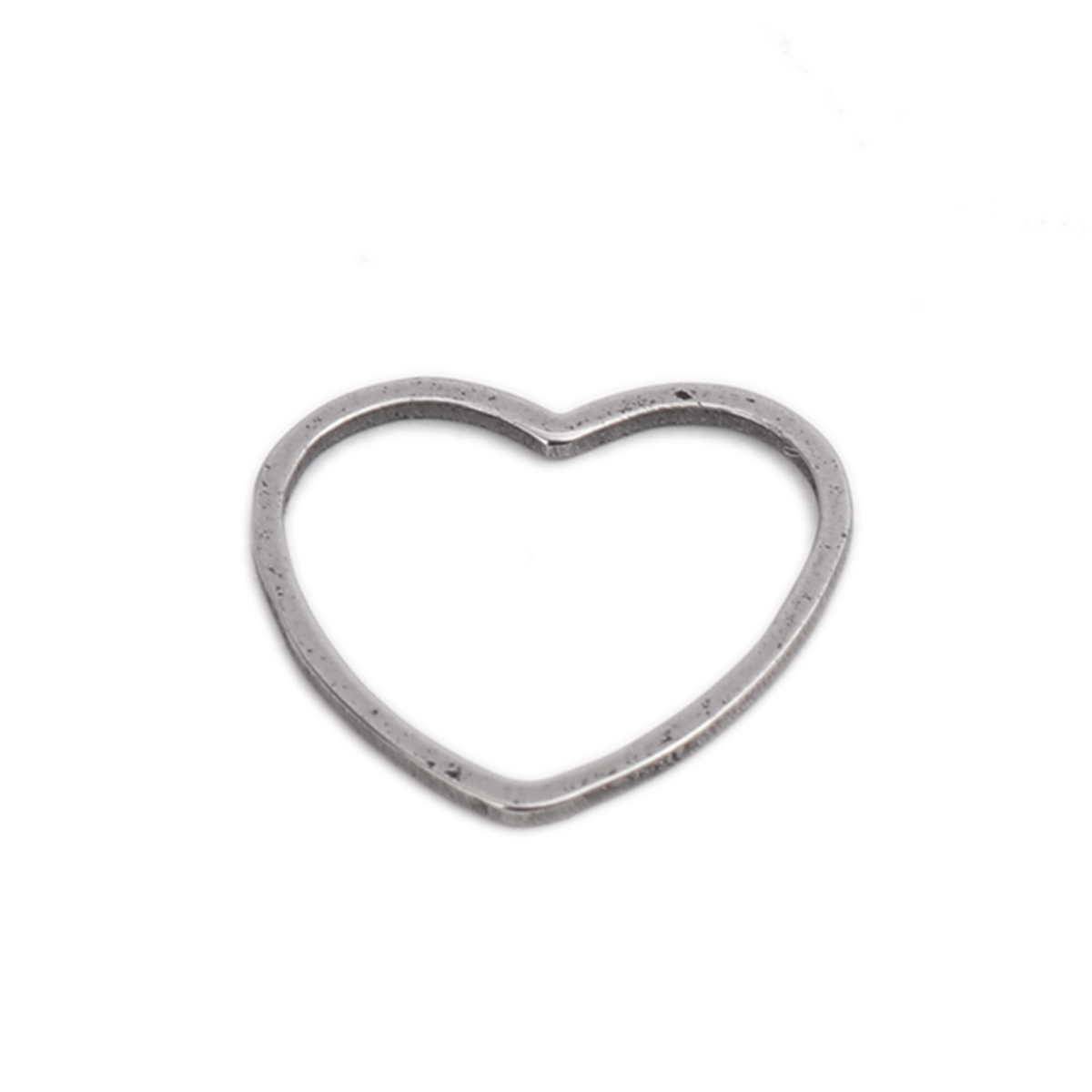 Picture of 304 Stainless Steel Frame Connectors Heart Silver Tone Hollow 16mm x 14mm, 20 PCs