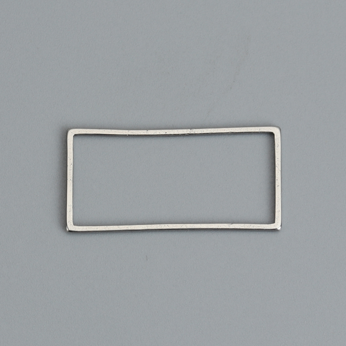 Picture of 304 Stainless Steel Frame Connectors Rectangle Silver Tone Hollow 21mm x 10mm, 20 PCs