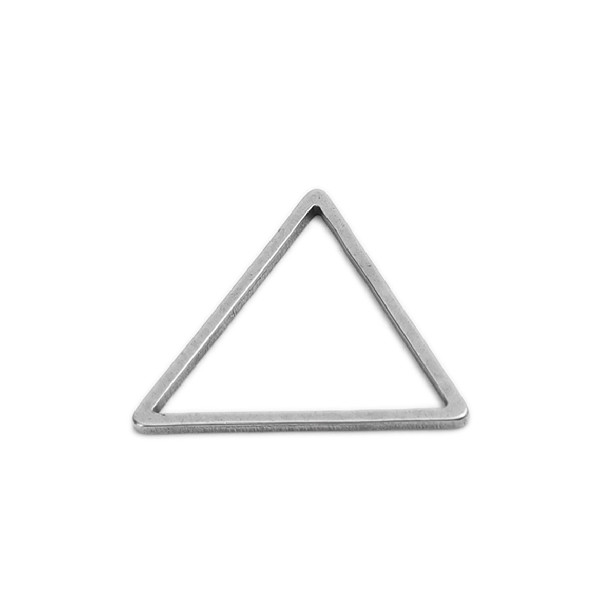 Picture of 304 Stainless Steel Frame Connectors Triangle Silver Tone Hollow 18mm x 16mm, 20 PCs