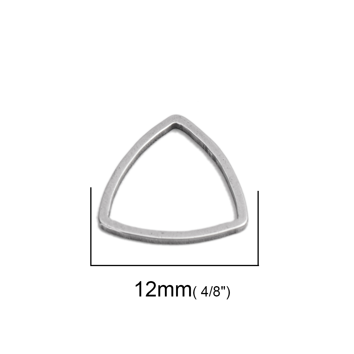 Picture of 304 Stainless Steel Frame Connectors Triangle Silver Tone Hollow 12mm x 12mm, 20 PCs