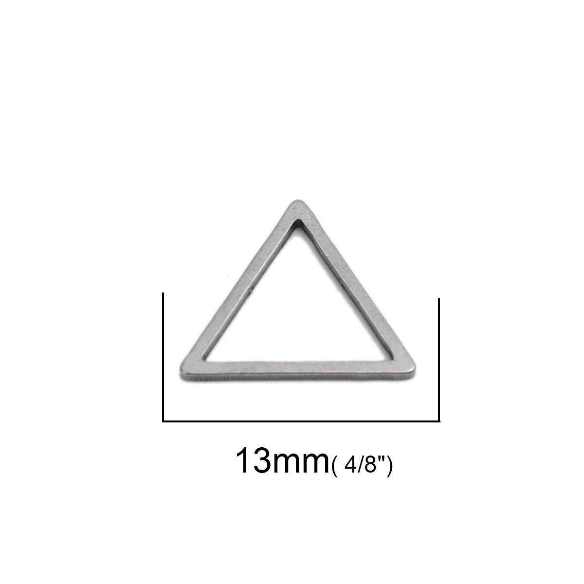 Picture of 304 Stainless Steel Frame Connectors Triangle Silver Tone Hollow 13mm x 12mm, 20 PCs
