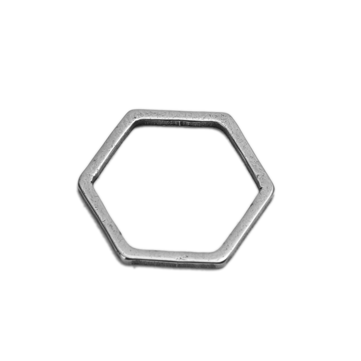 Picture of 304 Stainless Steel Frame Connectors Hexagon Silver Tone Hollow 14mm x 12mm, 20 PCs