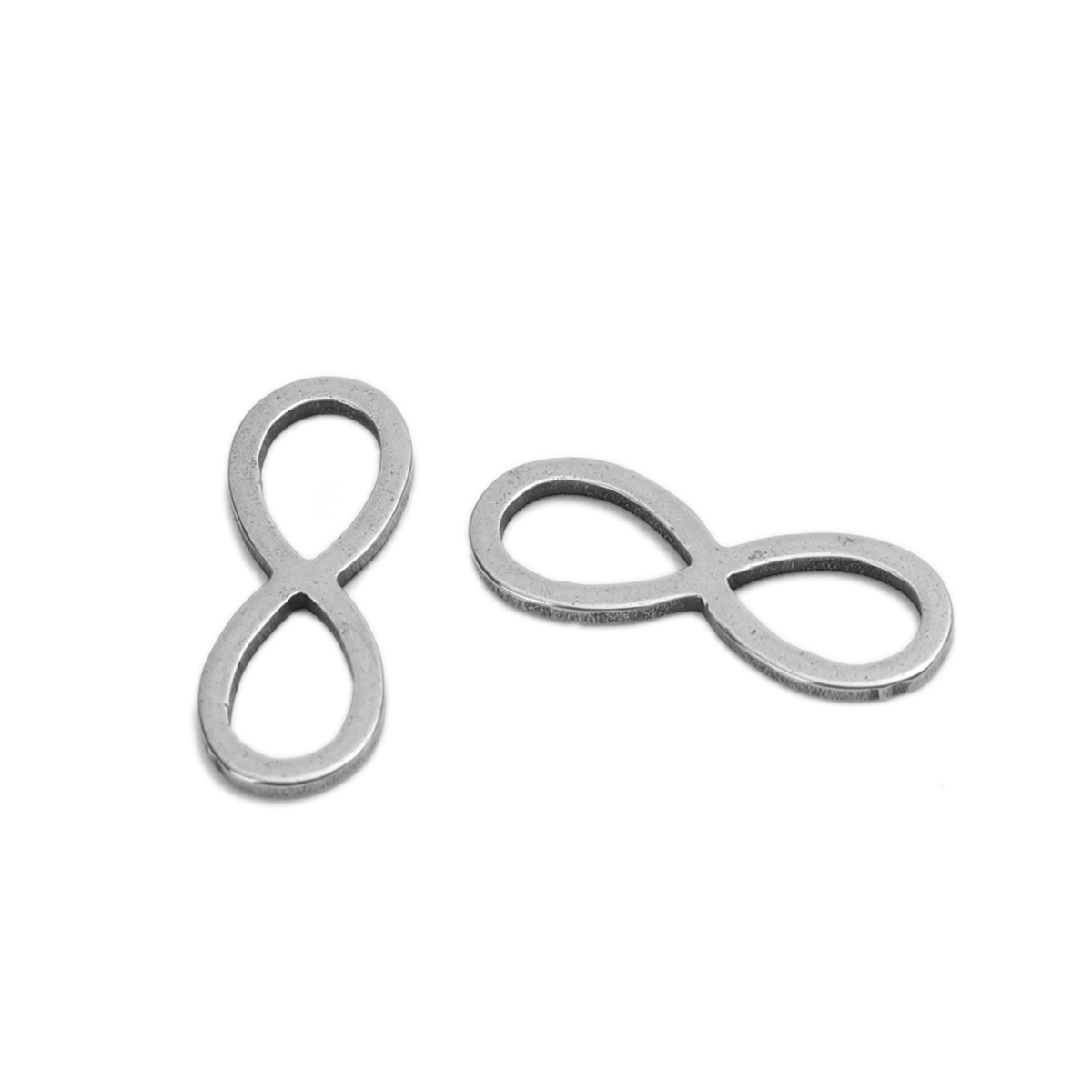 Picture of 304 Stainless Steel Frame Connectors Infinity Symbol Silver Tone Hollow 16mm x 6mm, 20 PCs