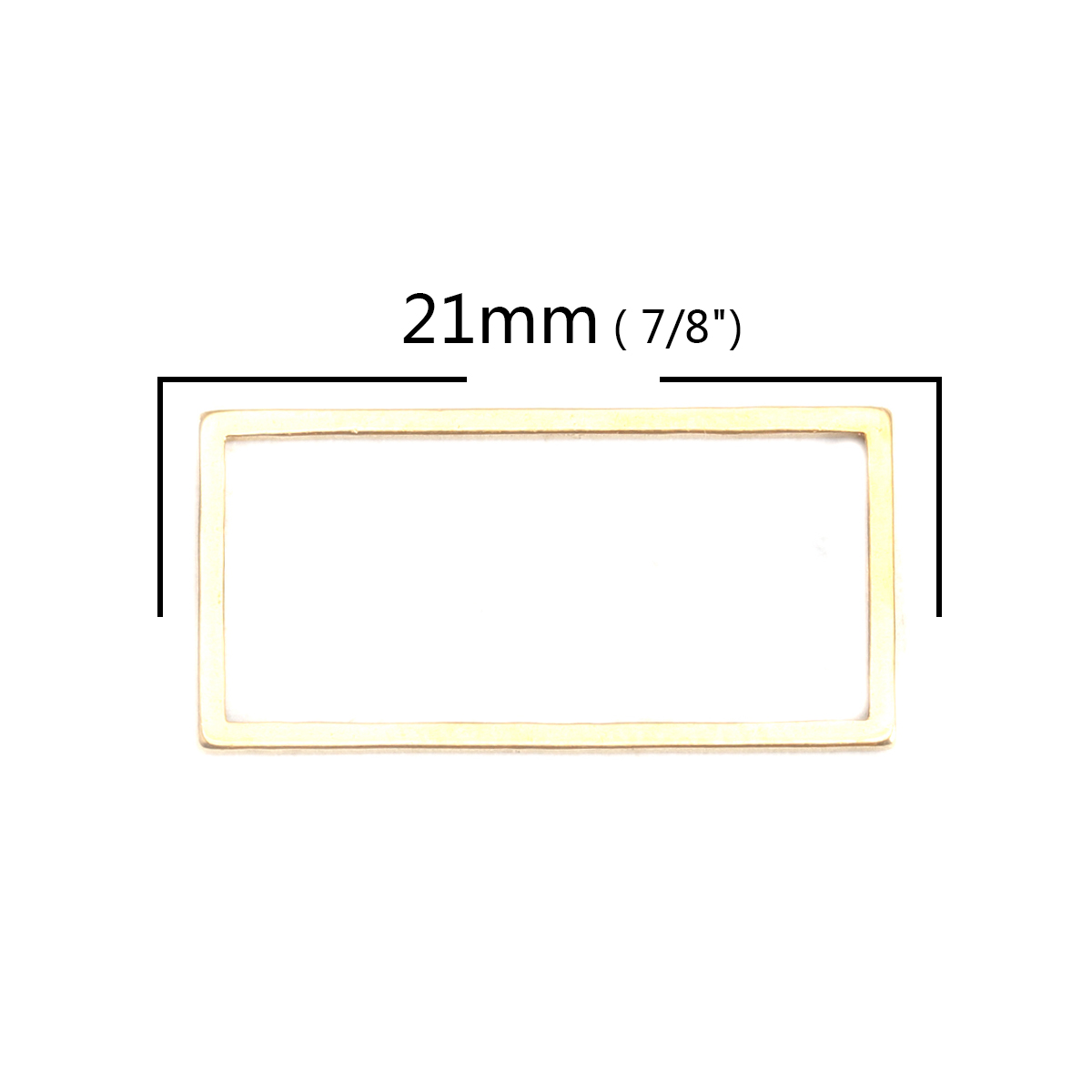 Picture of 304 Stainless Steel Frame Connectors Rectangle Gold Plated Hollow 21mm x 10mm, 10 PCs