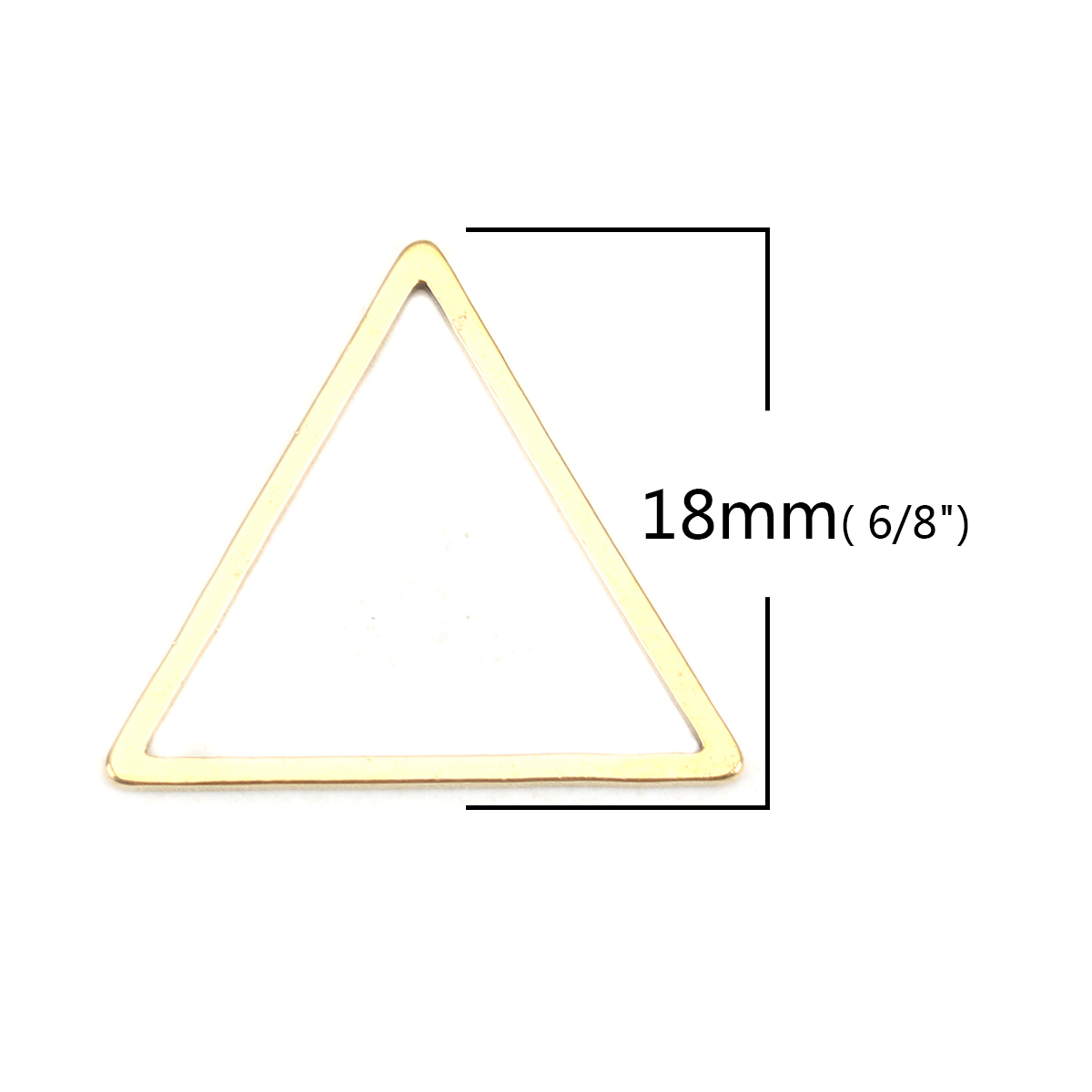 Picture of 304 Stainless Steel Frame Connectors Triangle Gold Plated Hollow 18mm x 16mm, 10 PCs