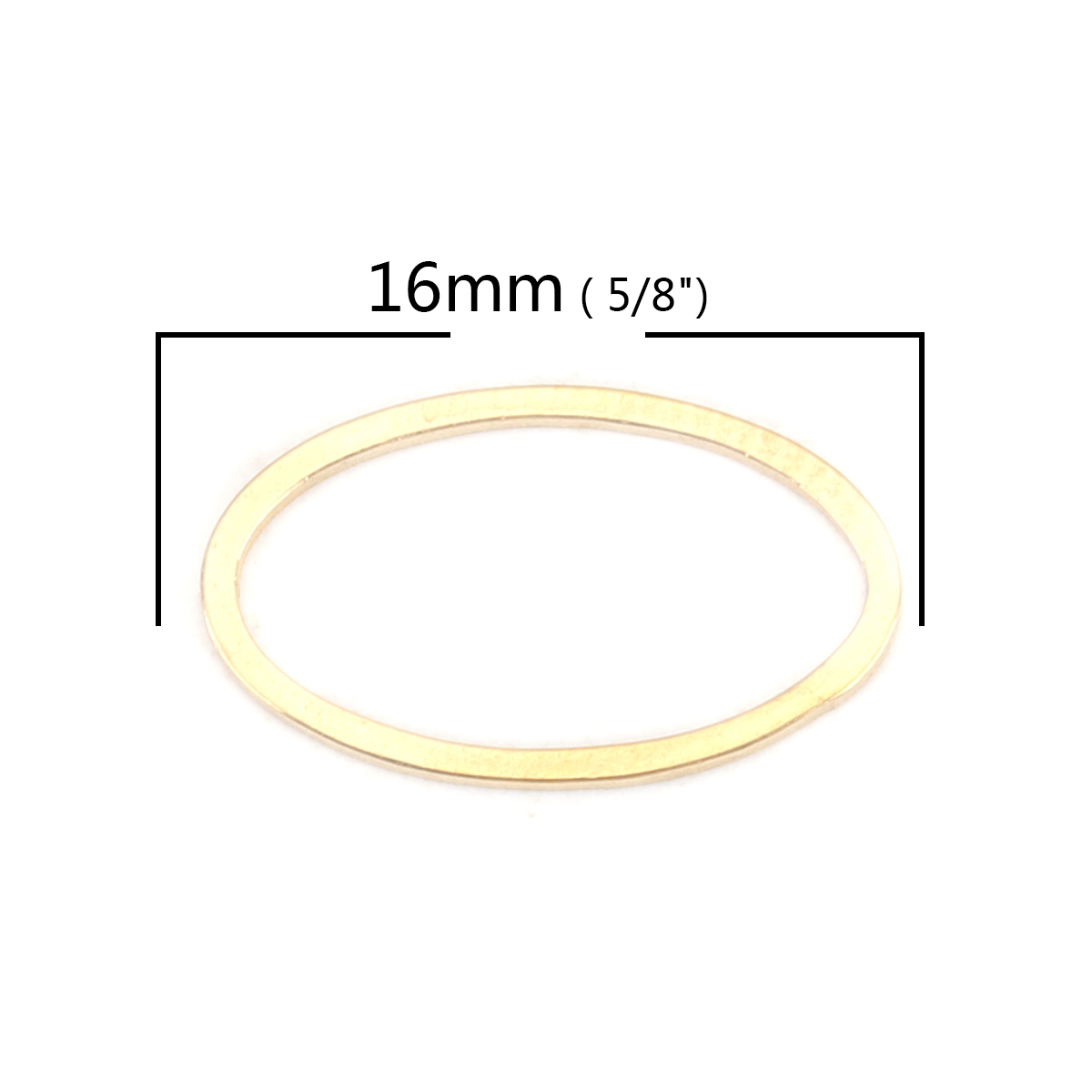 Picture of 304 Stainless Steel Frame Connectors Oval Gold Plated Hollow 16mm x 9mm, 10 PCs