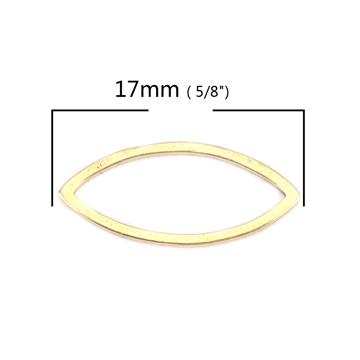 Picture of 304 Stainless Steel Frame Connectors Marquise Gold Plated Hollow 17mm x 8mm, 10 PCs