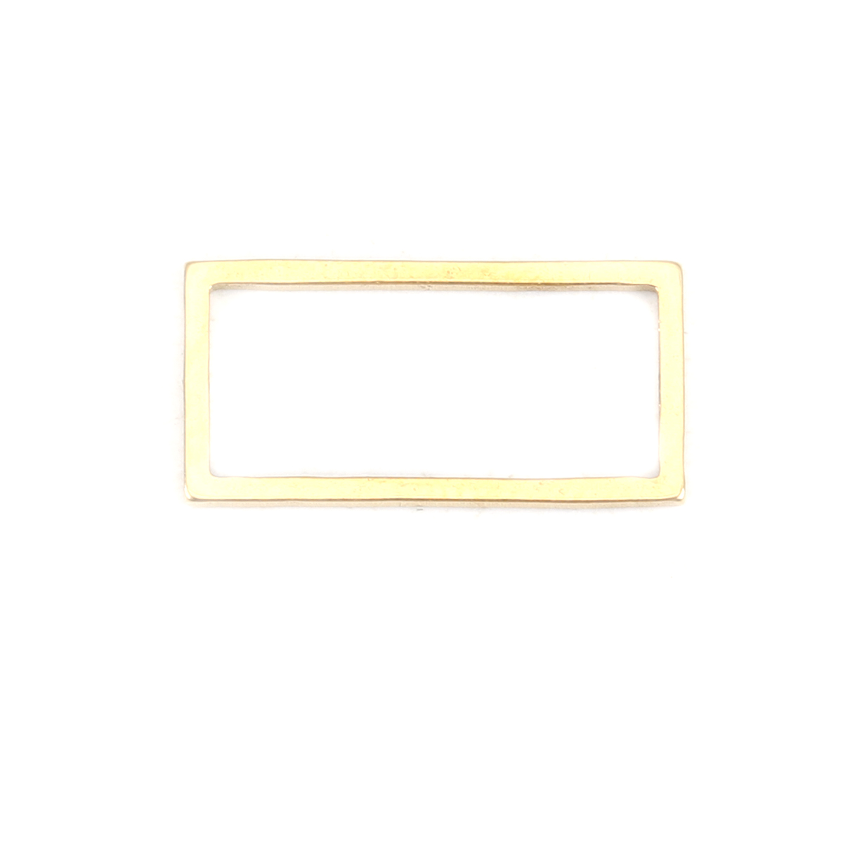 Picture of 304 Stainless Steel Frame Connectors Rectangle Gold Plated Hollow 16mm x 8mm, 10 PCs