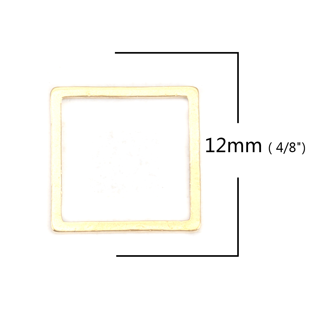 Picture of 304 Stainless Steel Frame Connectors Square Gold Plated Hollow 12mm x 12mm, 10 PCs