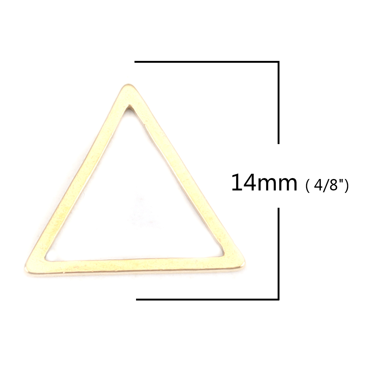 Picture of 304 Stainless Steel Frame Connectors Triangle Gold Plated Hollow 14mm x 12mm, 10 PCs