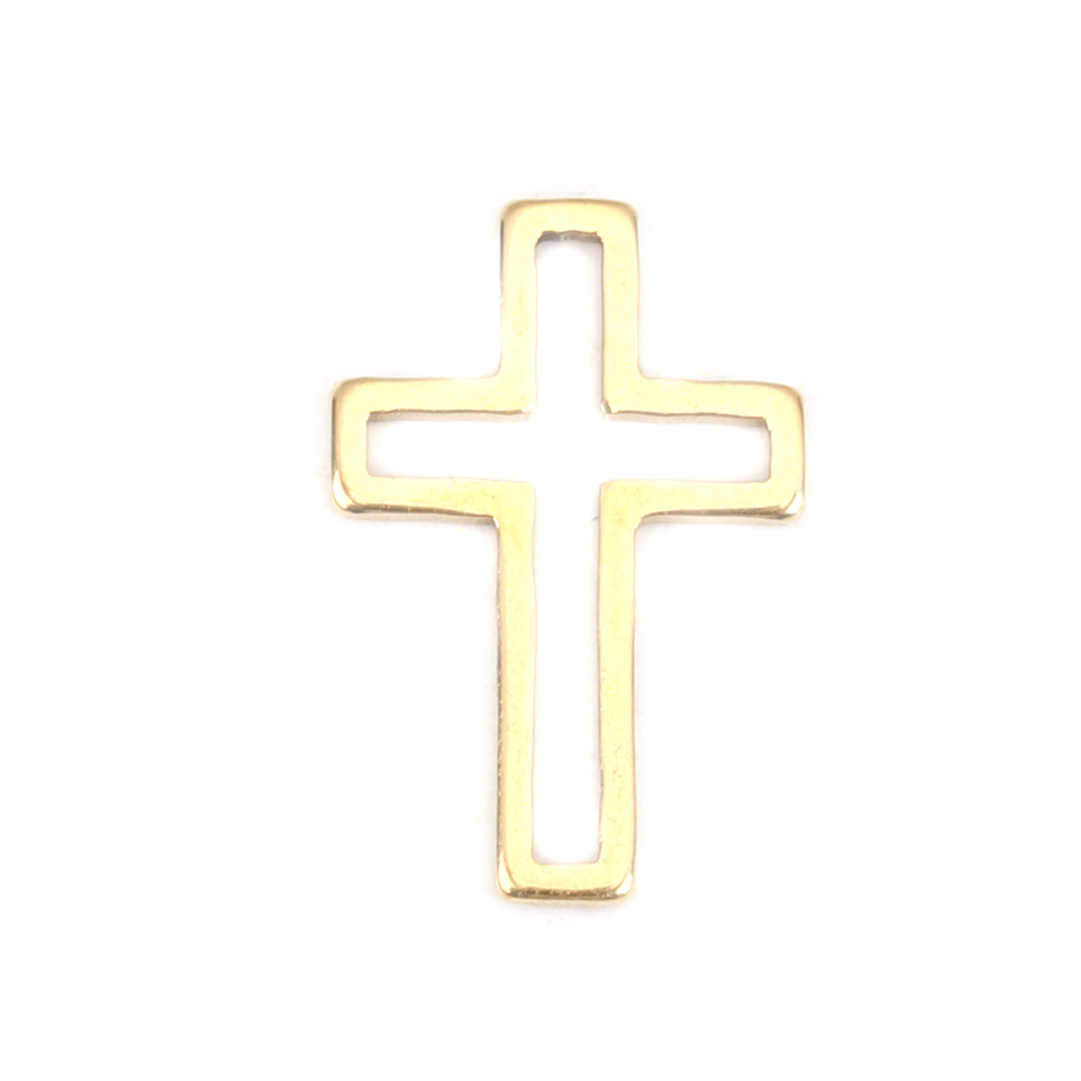 Picture of 304 Stainless Steel Frame Connectors Cross Gold Plated Hollow 16mm x 10mm, 10 PCs