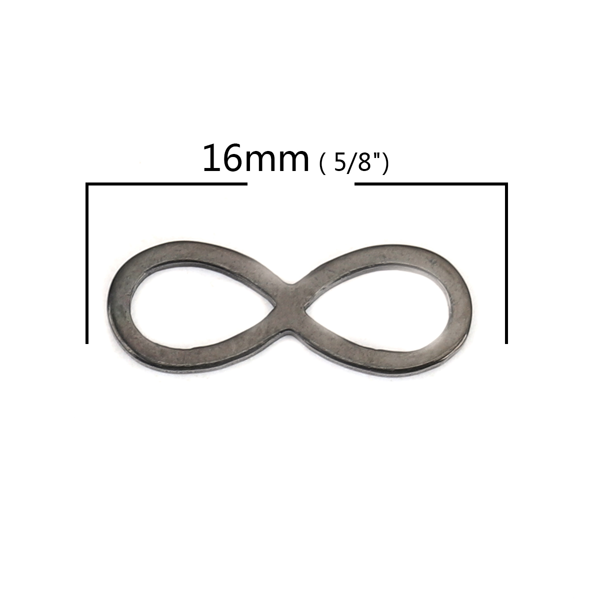 Picture of 304 Stainless Steel Frame Connectors Infinity Symbol Black Hollow 16mm x 6mm, 10 PCs