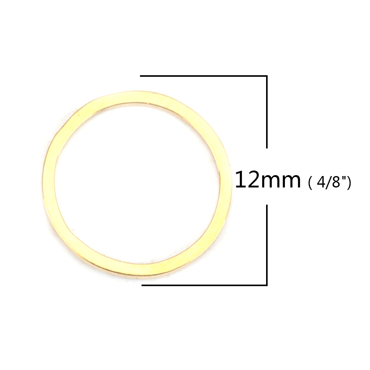 Picture of 304 Stainless Steel Frame Connectors Round Gold Plated Hollow 12mm Dia., 10 PCs