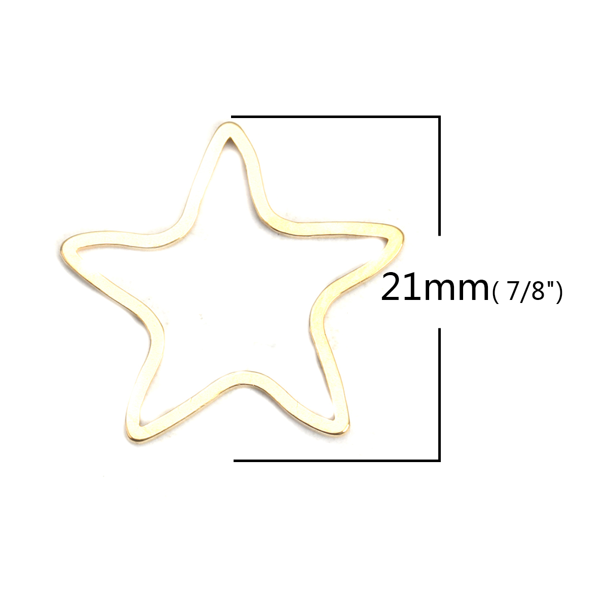 Picture of 304 Stainless Steel Frame Connectors Pentagram Star Gold Plated Hollow 21mm x 20mm, 10 PCs