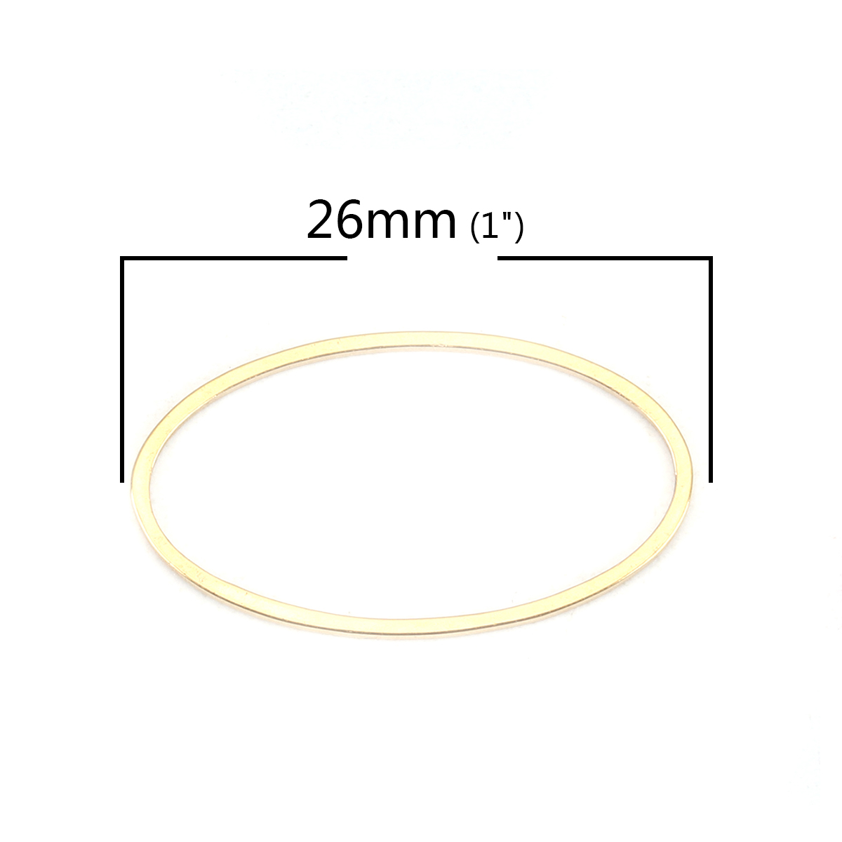 Picture of 304 Stainless Steel Frame Connectors Oval Gold Plated Hollow 26mm x 15mm, 10 PCs