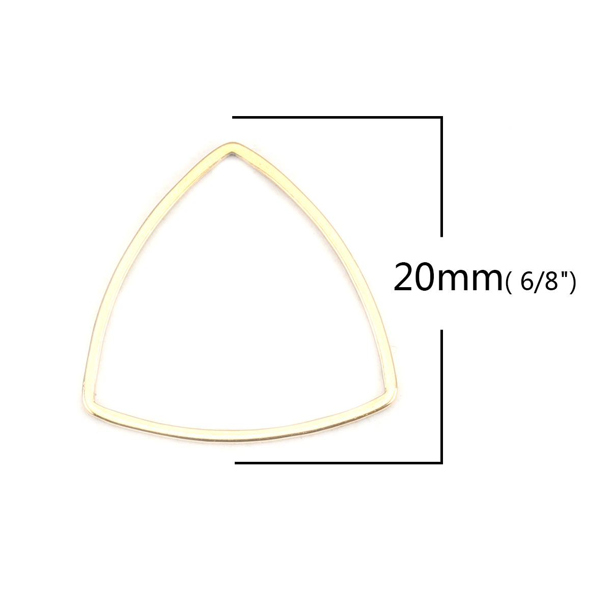 Picture of 304 Stainless Steel Frame Connectors Triangle Gold Plated Hollow 20mm x 20mm, 10 PCs