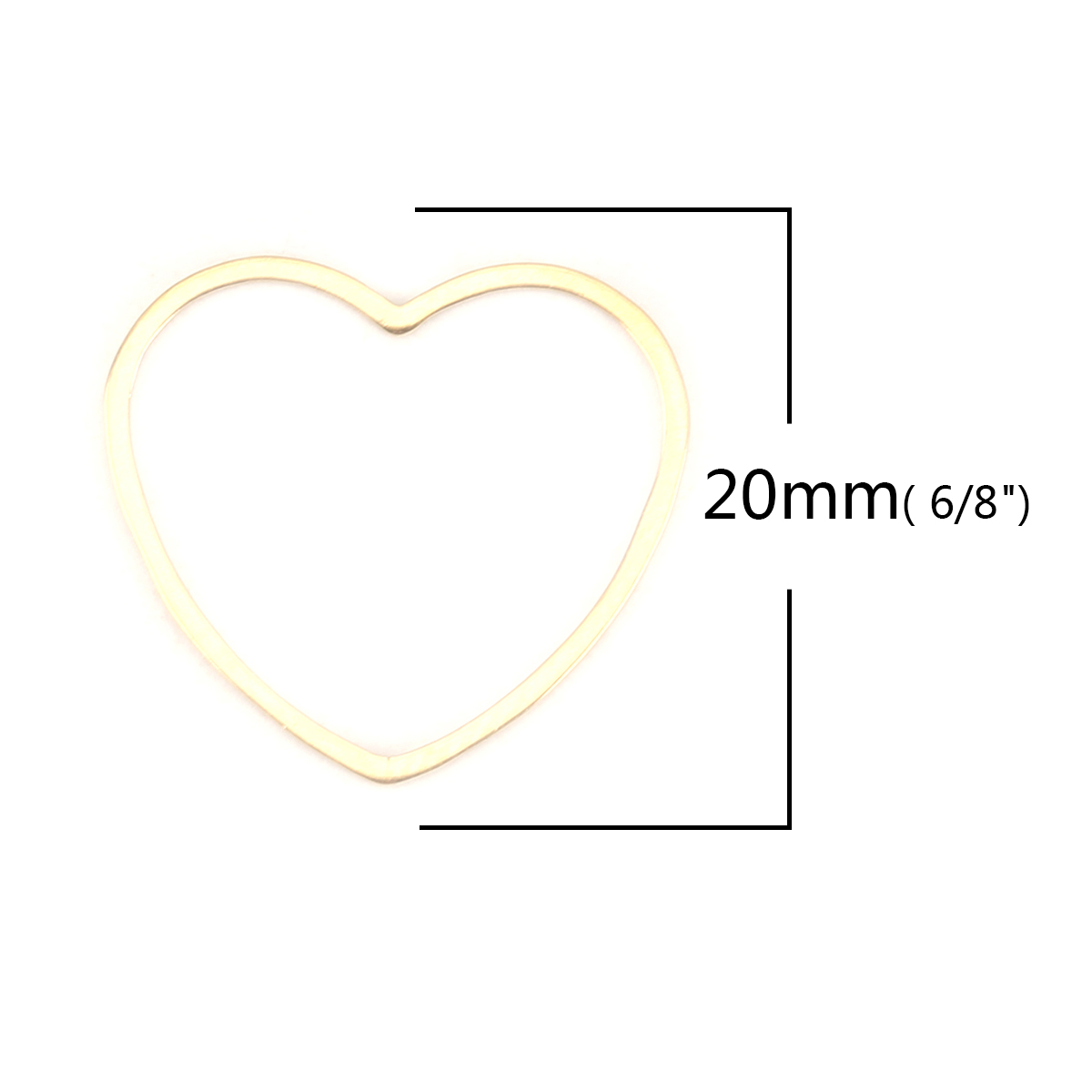 Picture of 304 Stainless Steel Frame Connectors Heart Gold Plated Hollow 20mm x 18mm, 10 PCs