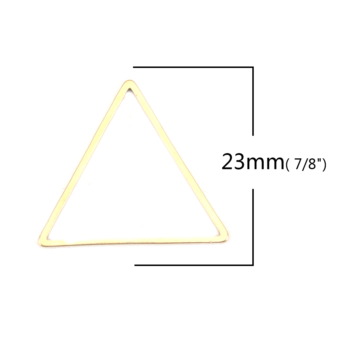Picture of 304 Stainless Steel Frame Connectors Triangle Gold Plated Hollow 23mm x 20mm, 10 PCs