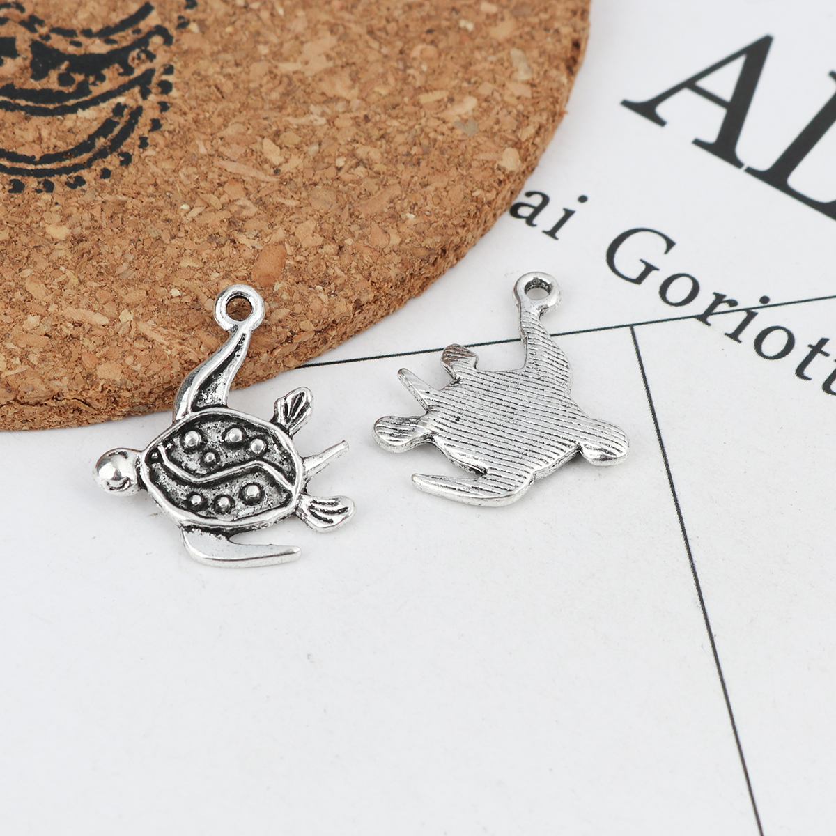 Picture of Zinc Based Alloy Charms Sea Turtle Animal Antique Silver 24mm x 21mm, 50 PCs