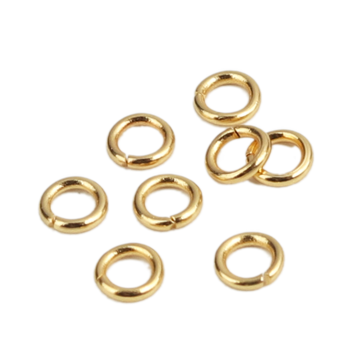 Picture of (20 gauge) Stainless Steel Open Jump Rings Findings Circle Ring Gold Plated 4mm Dia., 50 PCs