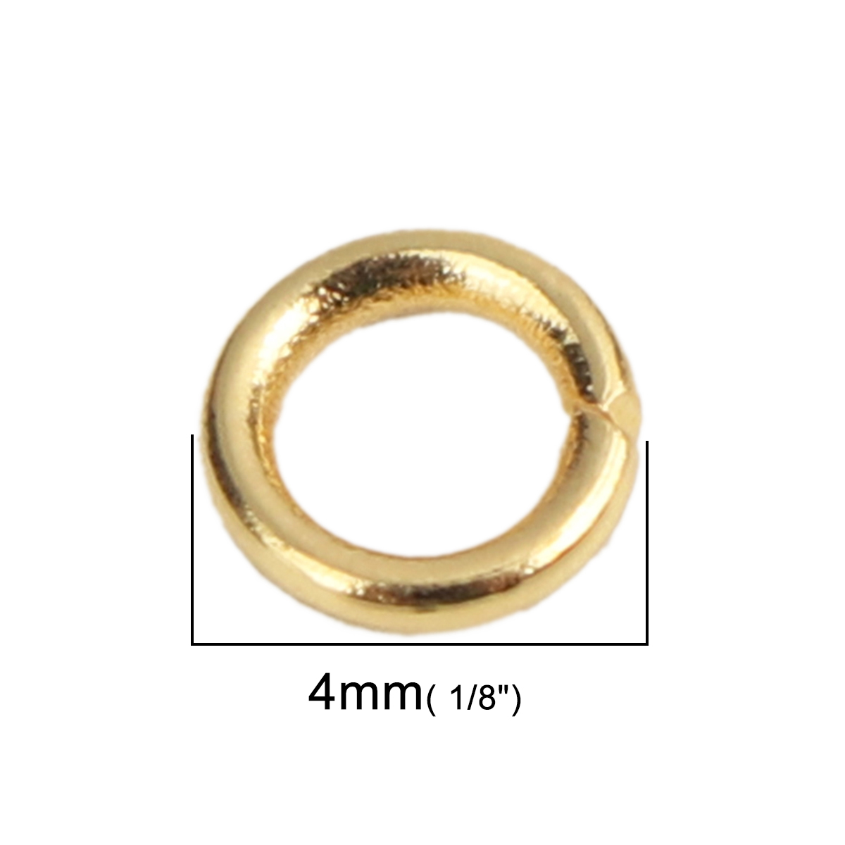 Picture of (20 gauge) Stainless Steel Open Jump Rings Findings Circle Ring Gold Plated 4mm Dia., 50 PCs