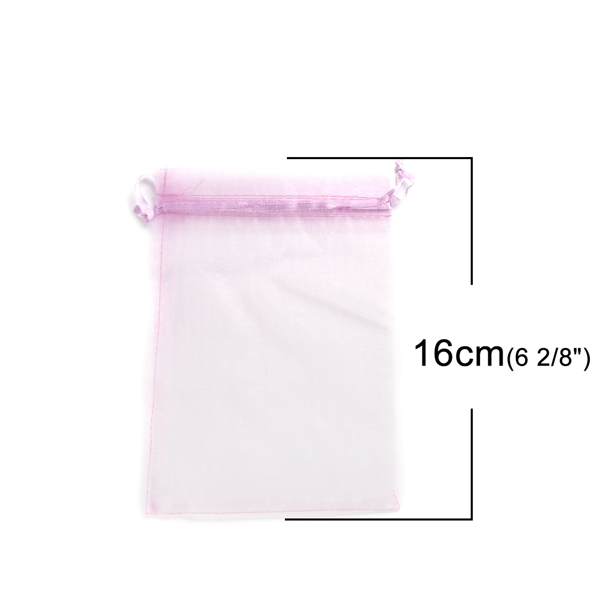 Picture of Wedding Gift Organza Jewelry Bags Drawstring Rectangle Mauve (Usable Space: 13.5x10.5cm) 16cm x 11cm, 20 PCs