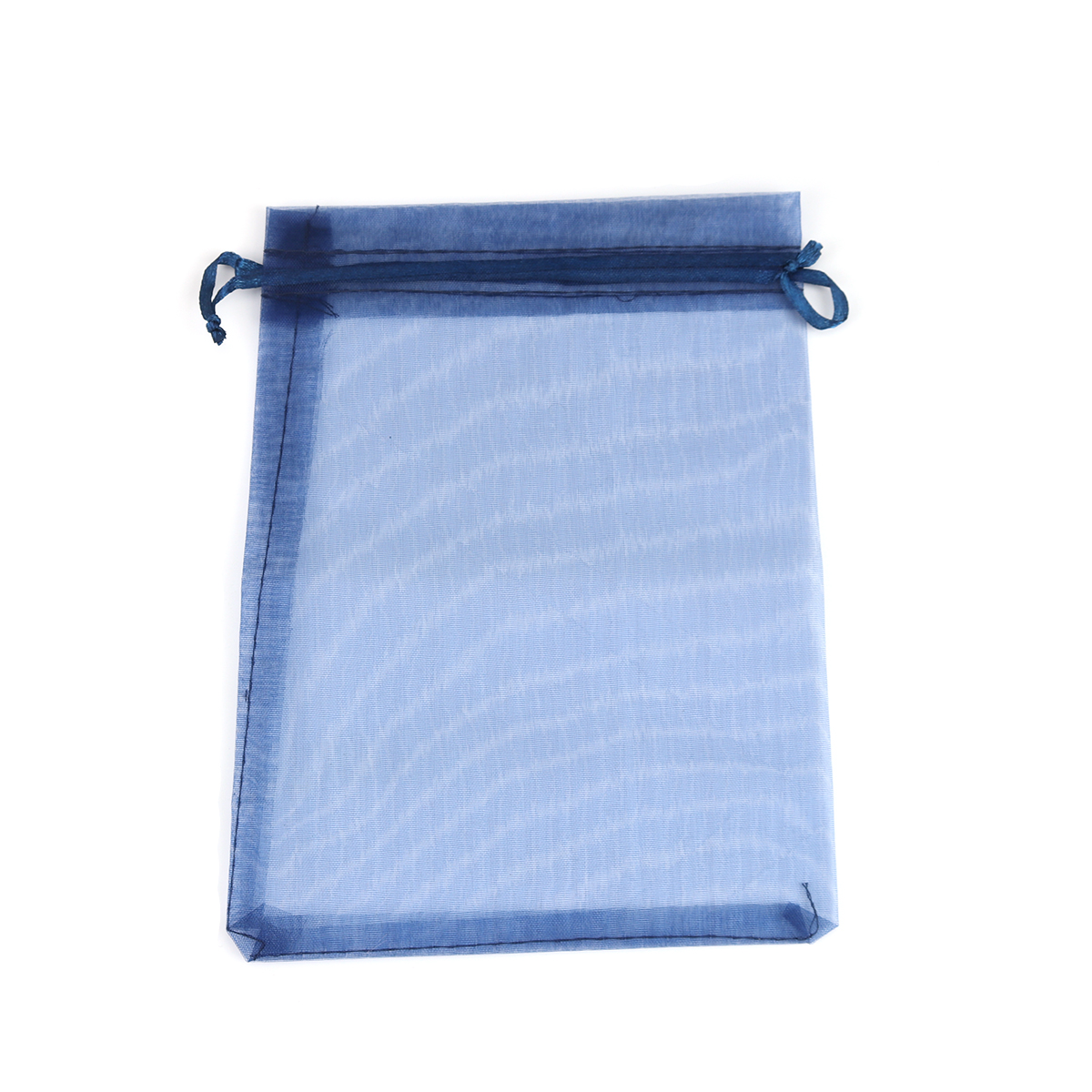 Picture of Wedding Gift Organza Jewelry Bags Drawstring Rectangle Navy Blue 20cm x15cm(7 7/8" x5 7/8"), (Usable Space: 17x14.5cm) 20 PCs