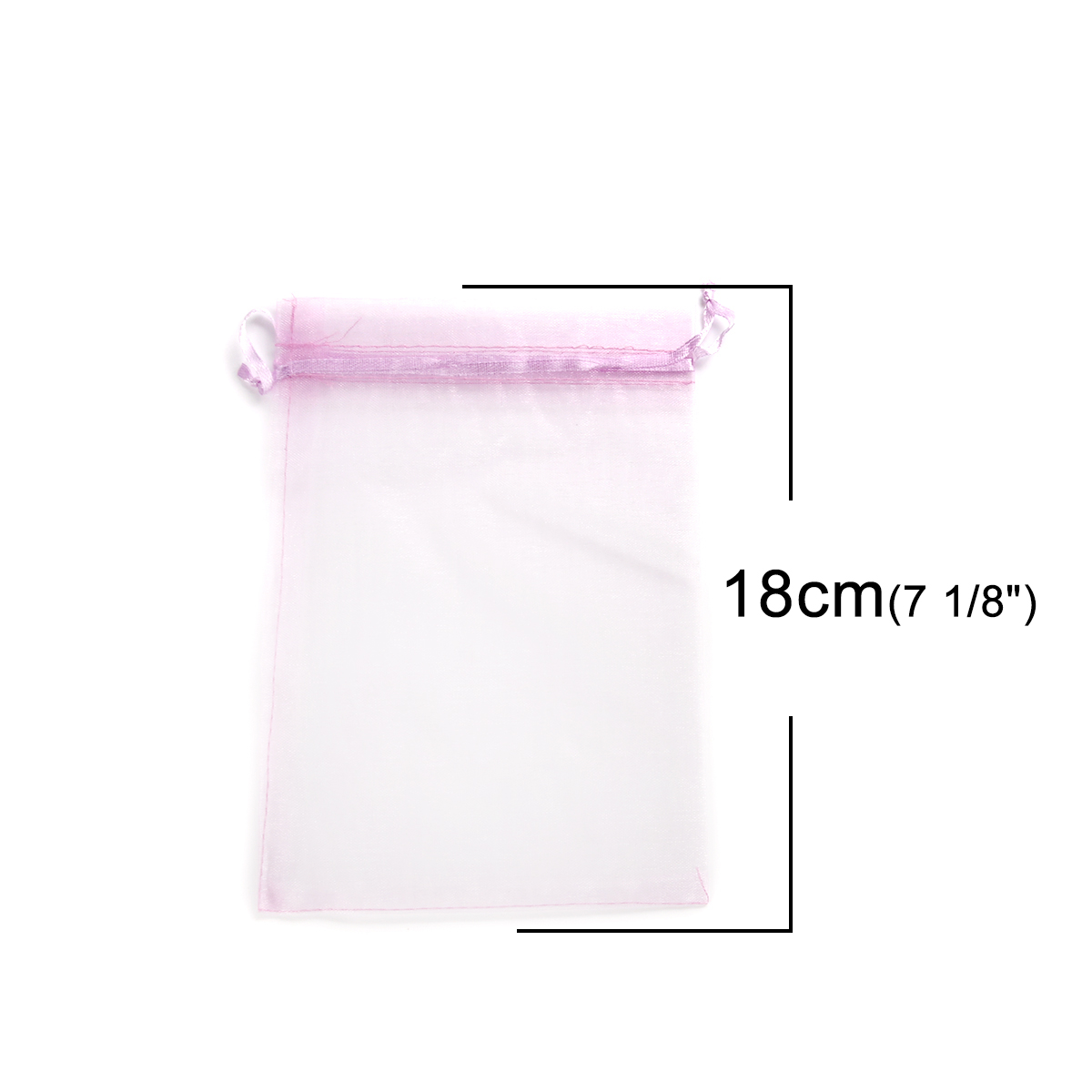Picture of Wedding Gift Organza Jewelry Bags Drawstring Rectangle Mauve (Usable Space: 15.5x12.5cm) 18cm x 12.8cm, 20 PCs