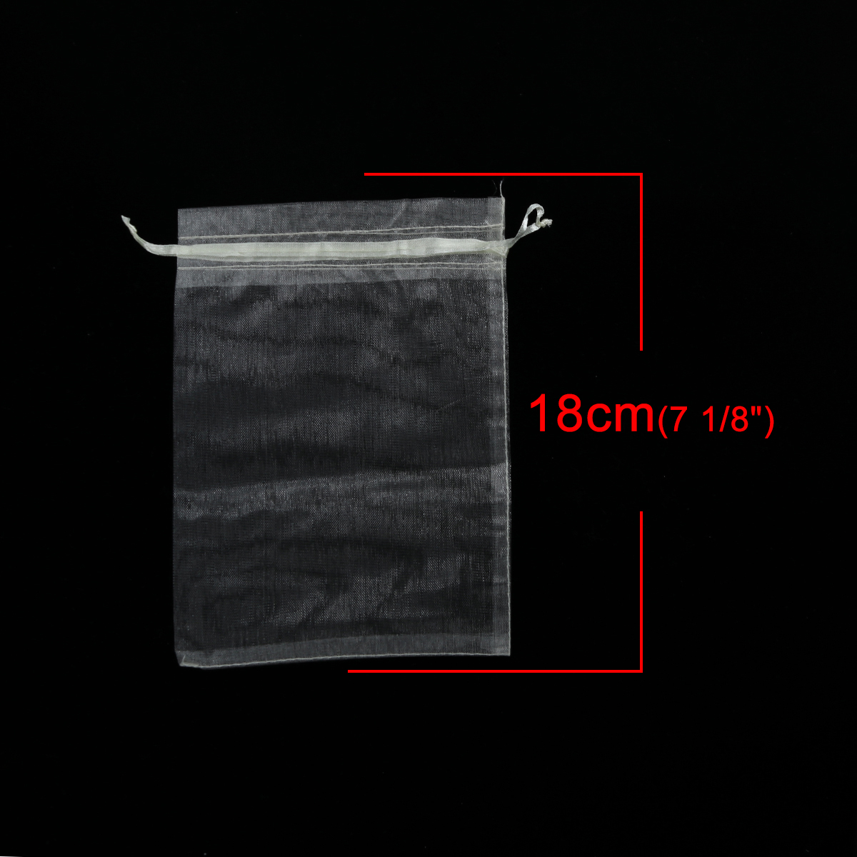 Picture of Wedding Gift Organza Jewelry Bags Drawstring Rectangle Beige (Usable Space: 15.5x12.5cm) 18cm x 12.8cm, 20 PCs