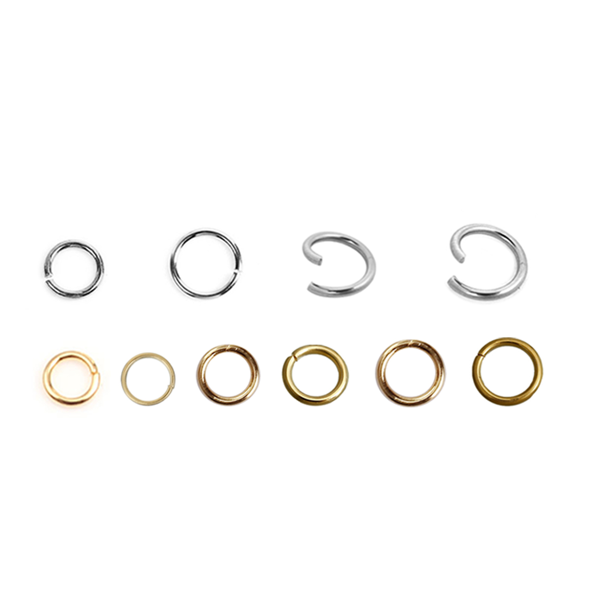 Picture of 0.5mm 304 Stainless Steel Open Jump Rings Findings Circle Ring Gold Plated 3mm Dia., 100 PCs