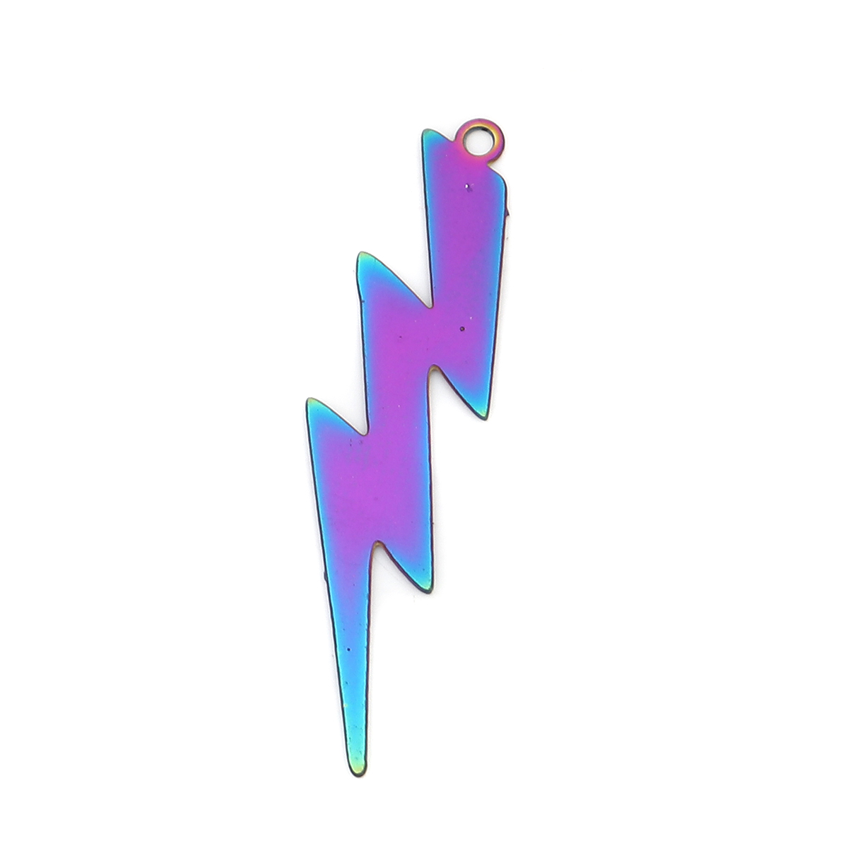 Picture of Stainless Steel Weather Collection Pendants Lightning Purple & Blue Filigree Stamping 37mm x 10mm, 10 PCs