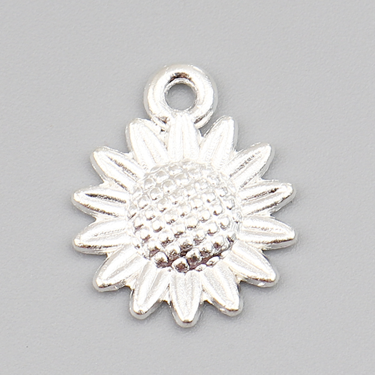 Picture of Zinc Based Alloy Charms Sunflower Silver Plated 18mm x 15mm, 50 PCs