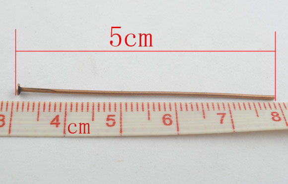 Picture of Alloy Head Pins Antique Copper 5cm(2") long, 0.7mm (21 gauge), 300 PCs