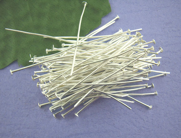 Picture of Iron Based Alloy Head Pins Silver Plated Mixed 4cm(1 5/8") long - 1.6cm( 5/8") long, 0.7mm(21 gauge), 1 Set(900 PCs )