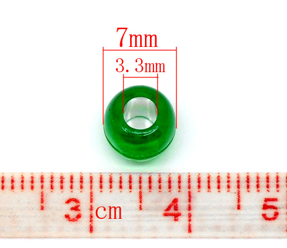 Picture of Acrylic Spacer Beads Cylinder At Random About 7mm x 7mm, Hole: Approx 3.3mm, 300 PCs