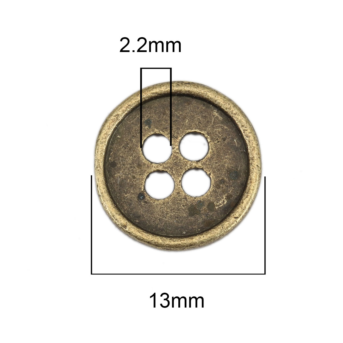 Gunmetal Finish Metal Buttons Shank 15mm in Diameter 1/2 Inch