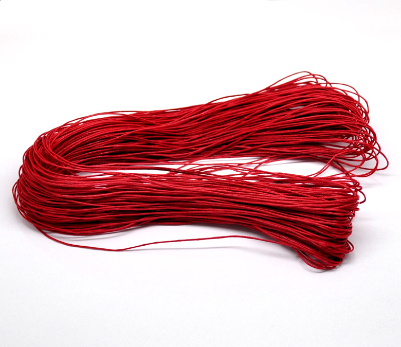 Picture of Cotton 80M(3149-5/8") Red Waxed Cotton Cord 1mm for Bracelet/ Necklace