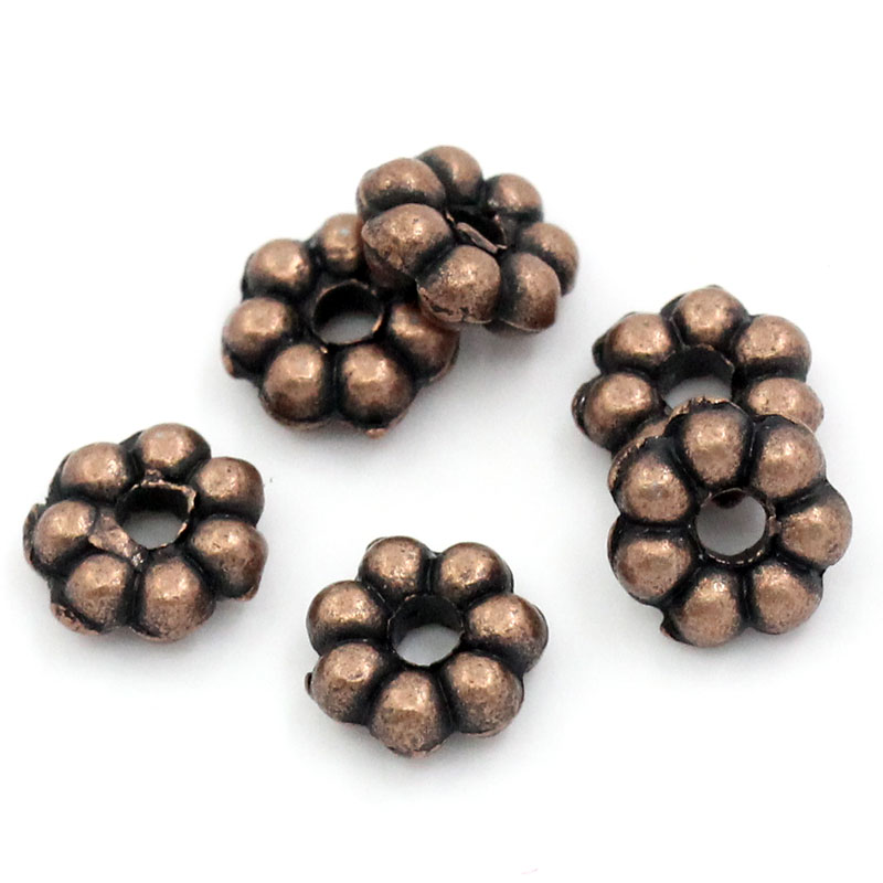 Picture of Spacer Beads Flower Copper Tone 4.8x4.8mm,500PCs
