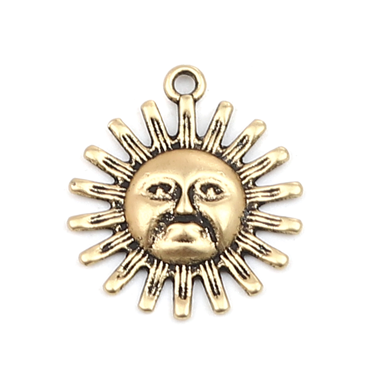 Picture of Zinc Based Alloy Galaxy Charms Sun Gold Tone Antique Gold 22mm x 19mm, 10 PCs