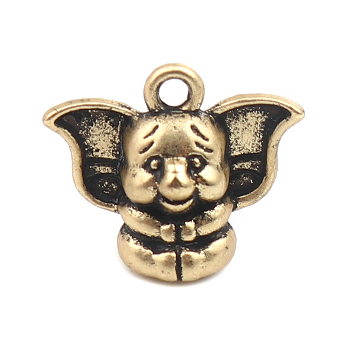 Picture of Zinc Based Alloy Charms Elephant Animal Gold Tone Antique Gold 15mm x 12mm, 10 PCs