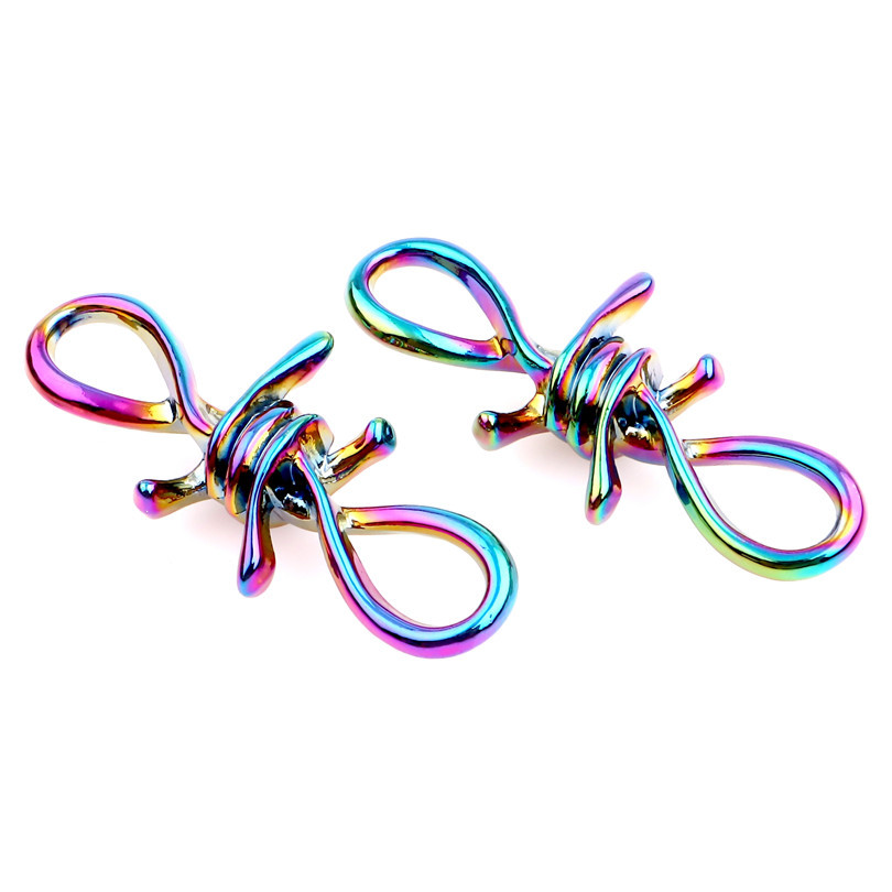 Picture of Zinc Based Alloy Punk Pendants Infinity Symbol Multicolor AB Color 45mm x 19mm, 1 Packet ( 4 PCs/Packet)