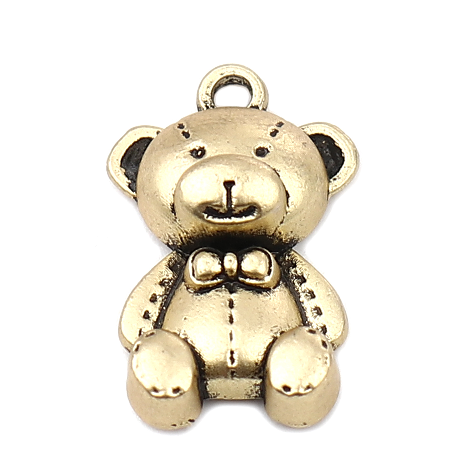 Picture of Zinc Based Alloy Charms Bear Animal Gold Tone Antique Gold 17mm x 11mm, 10 PCs