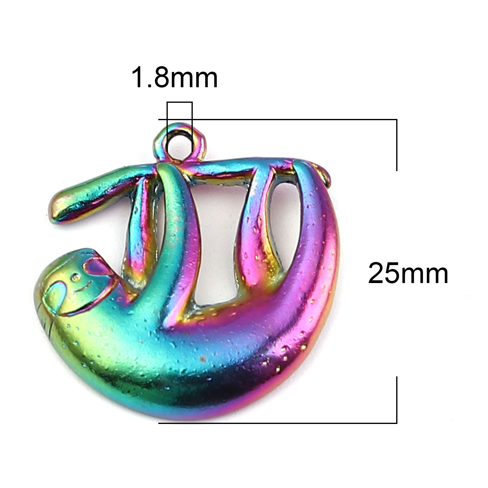 Picture of Zinc Based Alloy Charms Sloths Animal Multicolor 25mm x 25mm, 5 PCs