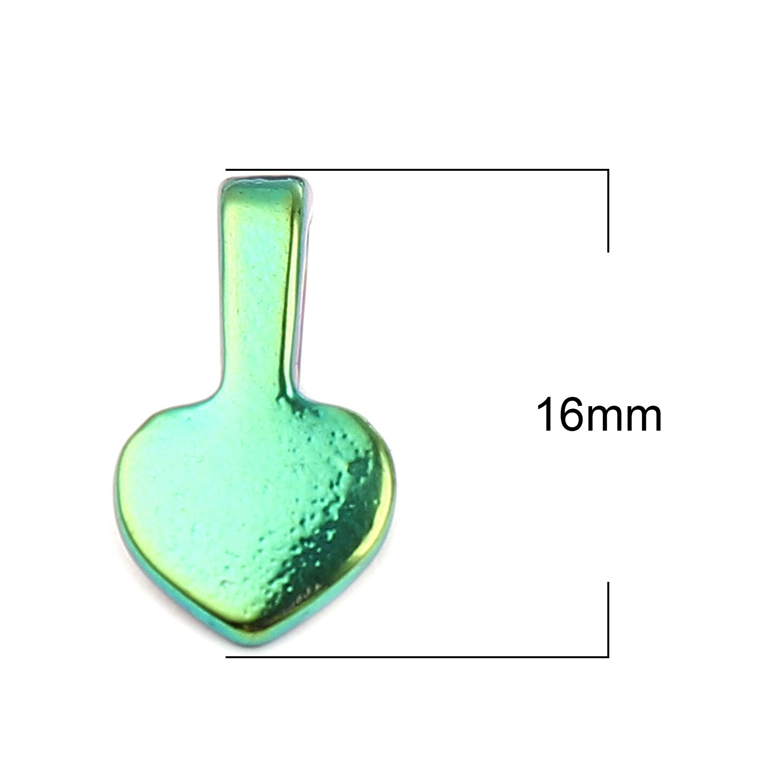 Picture of Zinc Based Alloy Charms Heart Multicolor 16mm x 8mm, 10 PCs