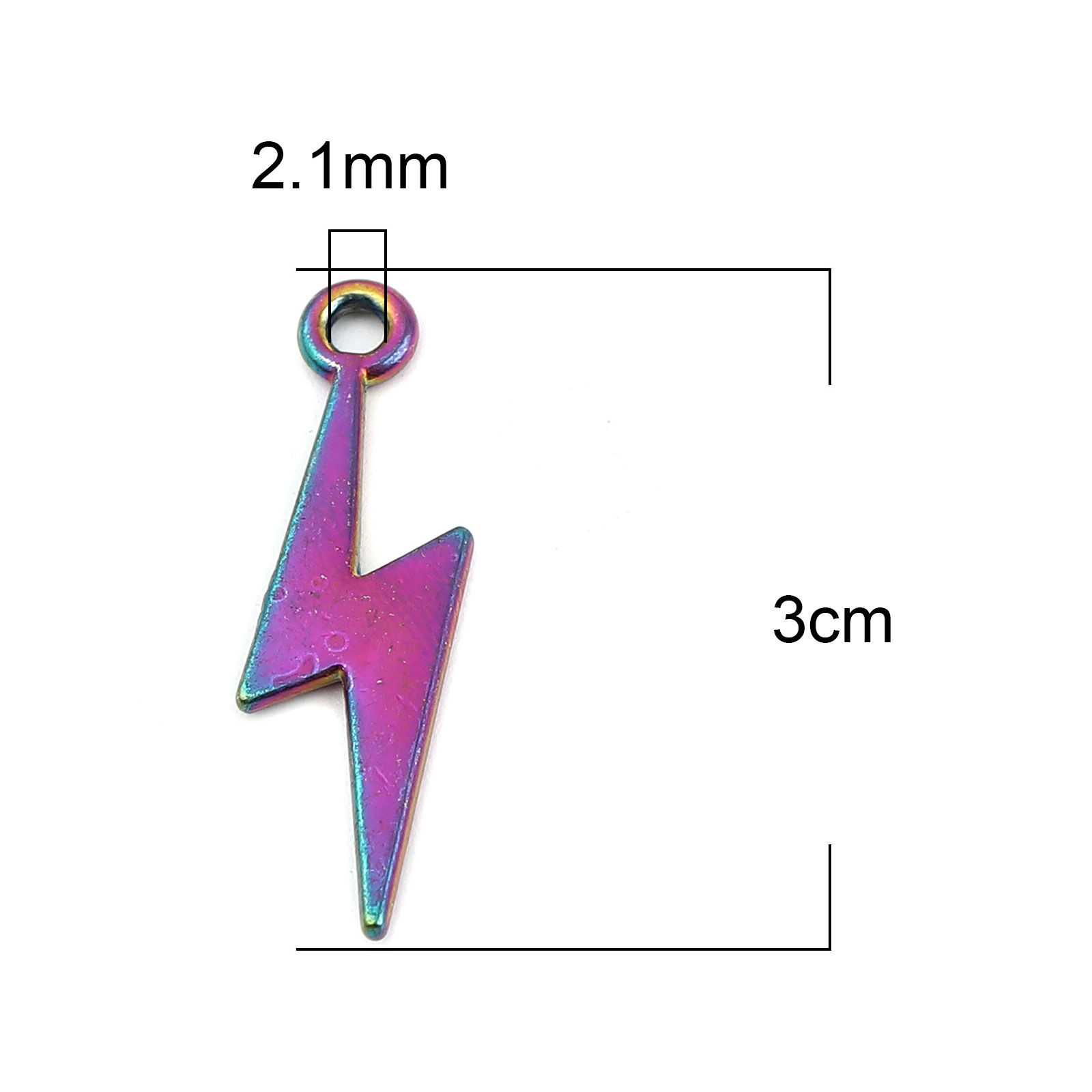 Picture of Zinc Based Alloy Weather Collection Pendants Lightning Multicolor 30mm x 8mm, 10 PCs