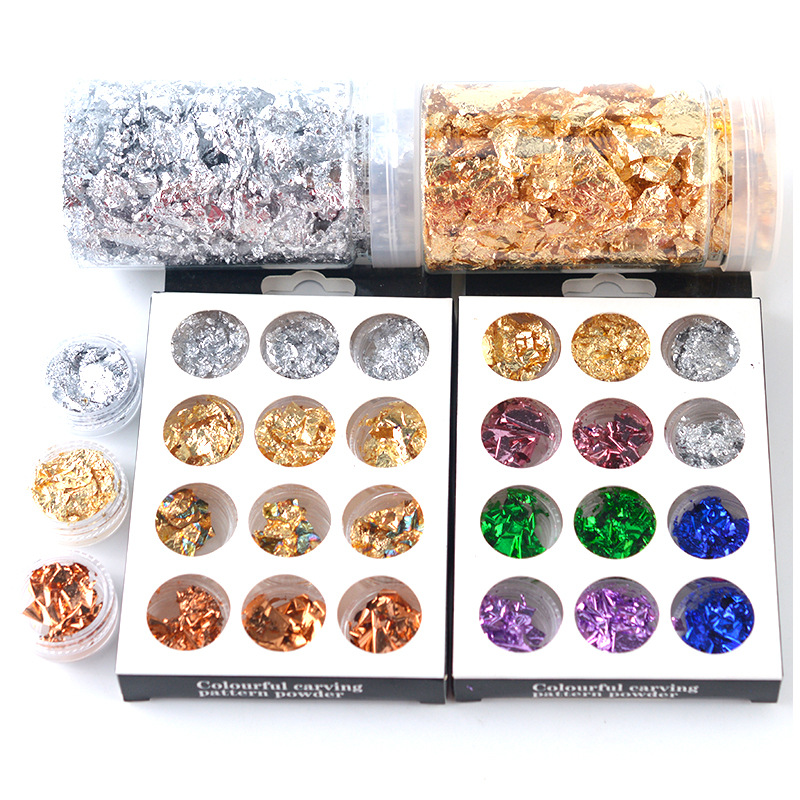 Picture of ( 200ml ) Tin Foil Resin Jewelry Craft Filling Material Golden 10cm x 5.5cm, 1 Piece