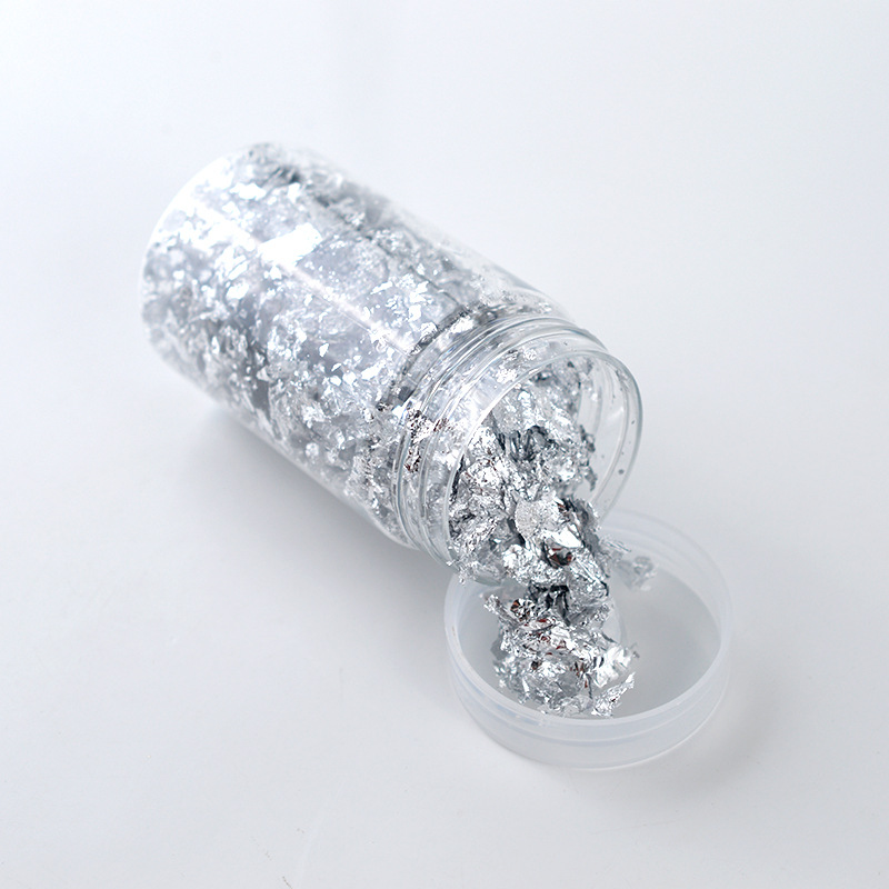 Picture of ( 200ml ) Tin Foil Resin Jewelry Craft Filling Material Silver Color 10cm x 5.5cm, 1 Piece