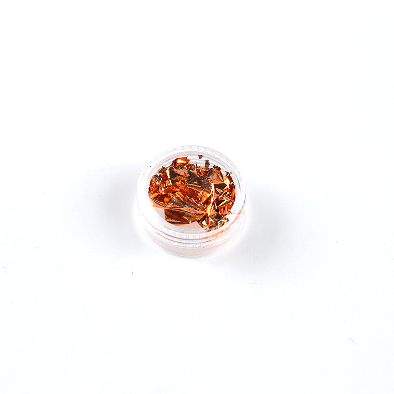 Picture of ( 3ml ) Tin Foil Resin Jewelry Craft Filling Material Rose Gold 28mm x 12mm, 2 Boxes