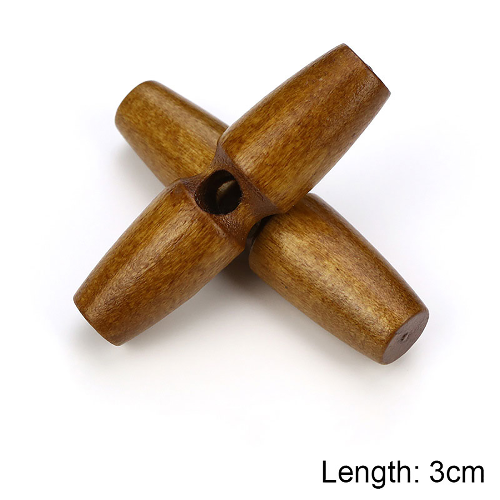 Picture of Wood Horn Buttons Scrapbooking Single Hole Barrel Brown 30mm, 20 PCs