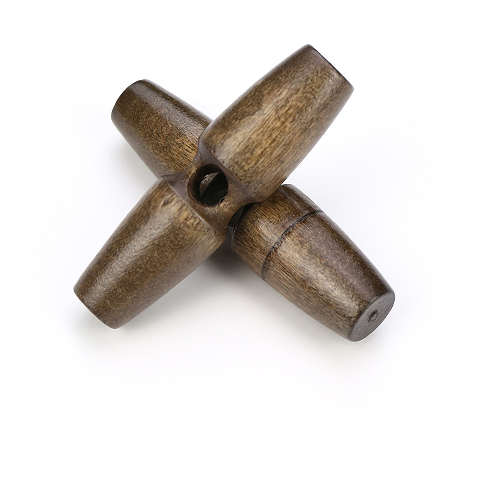 Picture of Wood Horn Buttons Scrapbooking Single Hole Barrel Coffee 30mm, 20 PCs